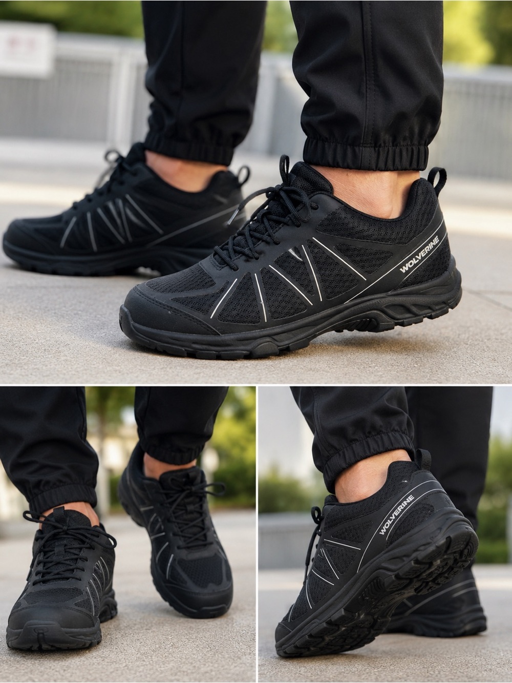 Wolverine Men's All-Black Trail Running Sneakers